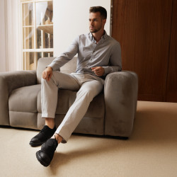 Casualowe buty męskie 989 czarny welur lifestyle