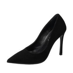 Eleganckie buty damskie 1302 czarny welur