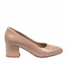 Eleganckie buty damskie 1356 lakierowane beżowe