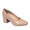 Eleganckie buty damskie 1356 lakierowane beżowe