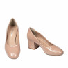 Eleganckie buty damskie 1356 lakierowane beżowe