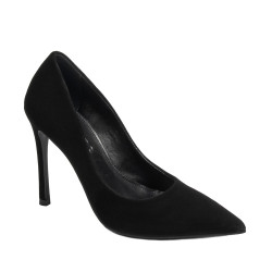 Eleganckie buty damskie 1302 czarny welur