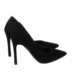 Eleganckie buty damskie 1302 czarny welur