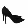 Eleganckie buty damskie 1302 czarny welur