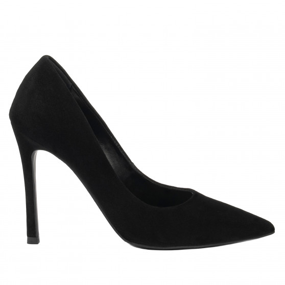 Eleganckie buty damskie 1302 czarny welur