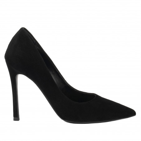 Eleganckie buty damskie 1302 czarny welur