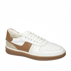 Buty casual/sportowe męskie 983 białe kombinowane