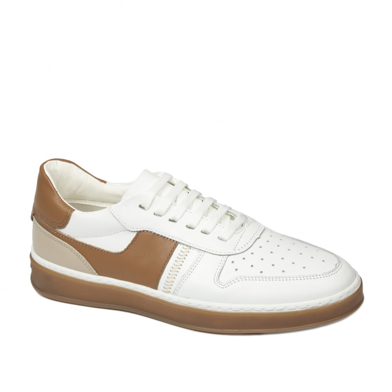 Buty casual/sportowe męskie 983 białe kombinowane
