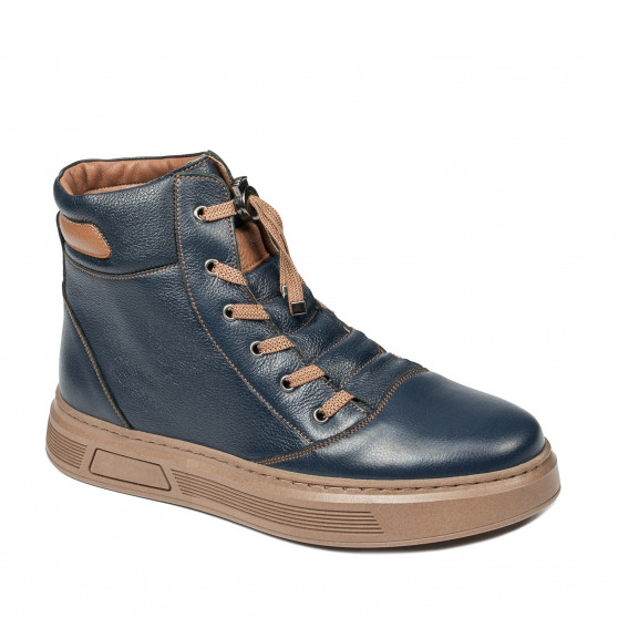 Buty męskie 4152 indigo łączone