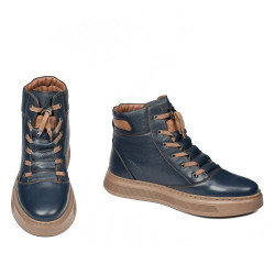 Buty męskie 4152 indigo łączone