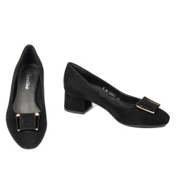 Eleganckie buty damskie 1321 czarny welur