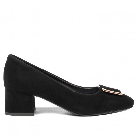 Eleganckie buty damskie 1321 czarny welur
