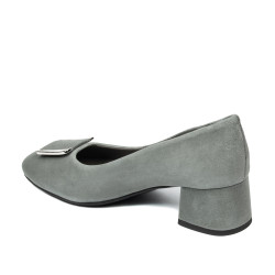 Eleganckie damskie buty 1321 szary welur