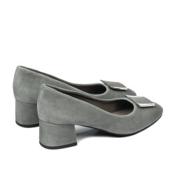 Eleganckie damskie buty 1321 szary welur