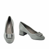 Eleganckie damskie buty 1321 szary welur