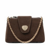 Damska torba na ramię 051g zamsz czekoladowy