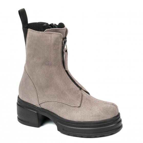 Damskie botki 3418 piaskowy welur
