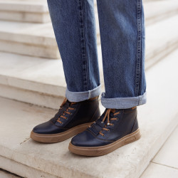 Buty męskie 4152 indigo łączone lifestyle