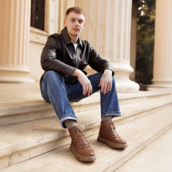 Buty męskie 4152 brązowy kombinowany lifestyle