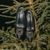 Eleganckie buty damskie 1339 czarny satynowy lifestyle