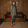 Eleganckie damskie buty 1311 z czerwonego satynu lifestyle