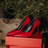 Eleganckie buty damskie 1302 lakierowane czerwone lifestyle