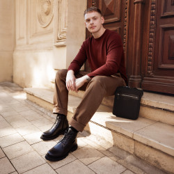 Czarne buty męskie 4151 lifestyle