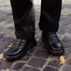 Buty męskie 4152 czarne połączone lifestyle