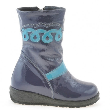 Buty dziecięce małe 23c lakierowane indygo + niebieski