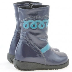 Buty dziecięce małe 23c lakierowane indygo + niebieski