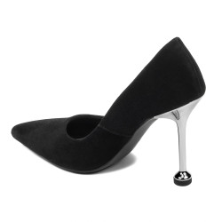 Eleganckie buty damskie 1357 czarny welur