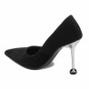 Eleganckie buty damskie 1357 czarny welur