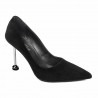 Eleganckie buty damskie 1357 czarny welur