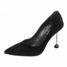Eleganckie buty damskie 1357 czarny welur