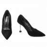 Eleganckie buty damskie 1357 czarny welur
