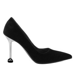 Eleganckie buty damskie 1357 czarny welur