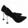 Eleganckie buty damskie 1357 czarny welur