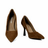 Eleganckie buty damskie 1322 brązowy welur