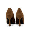 Eleganckie buty damskie 1322 brązowy welur