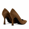 Eleganckie buty damskie 1322 brązowy welur