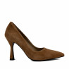 Eleganckie buty damskie 1322 brązowy welur