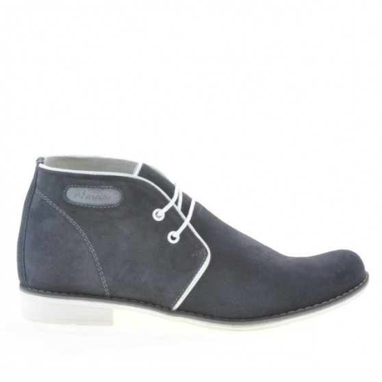 Młodzieżowe botki 464 indigo welur+białe