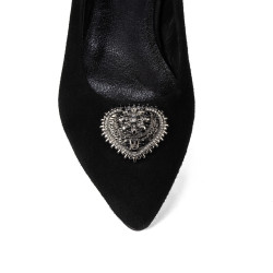 Baleriny damskie 1362 czarny welur