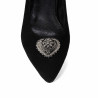 Baleriny damskie 1362 czarny welur