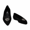 Baleriny damskie 1362 czarny welur