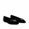 Baleriny damskie 1362 czarny welur