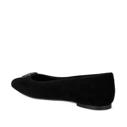 Baleriny damskie 1362 czarny welur