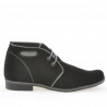 Buty młodzieżowe 464 czarny welur+szary