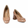Eleganckie buty damskie 1324 lakierowane beżowe