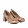 Eleganckie buty damskie 1324 lakierowane beżowe